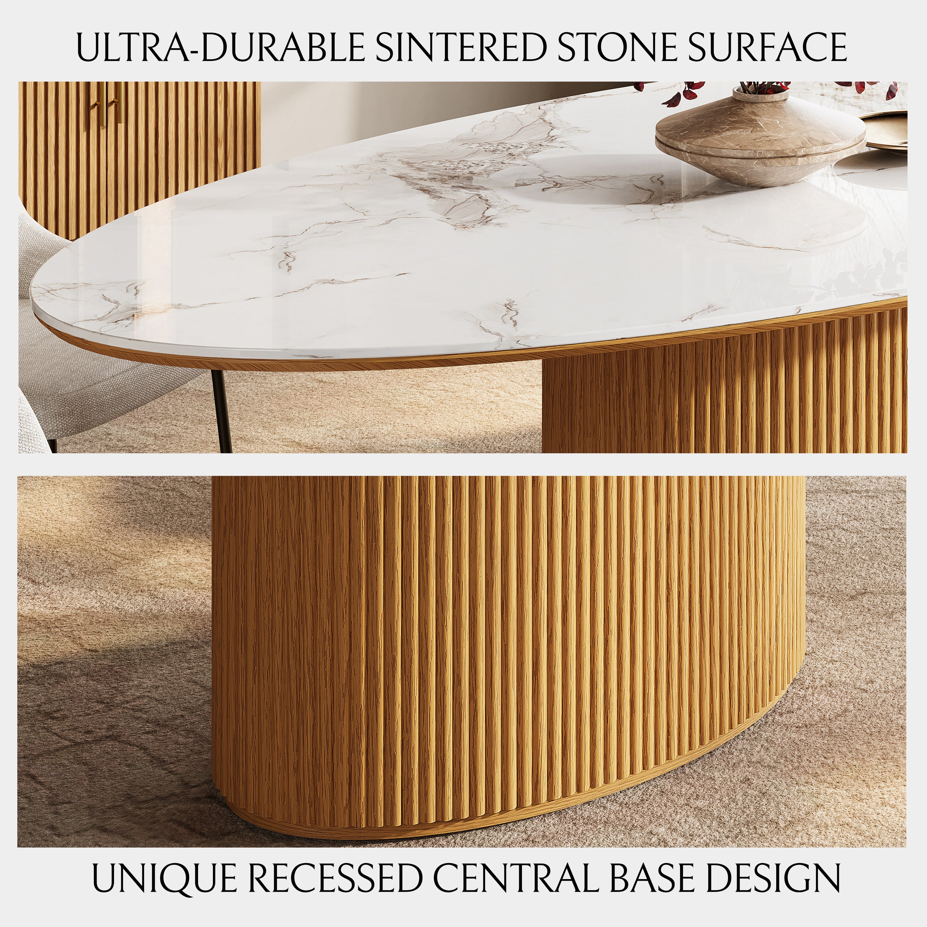 Marley Sintered Stone Dining Table 213cm