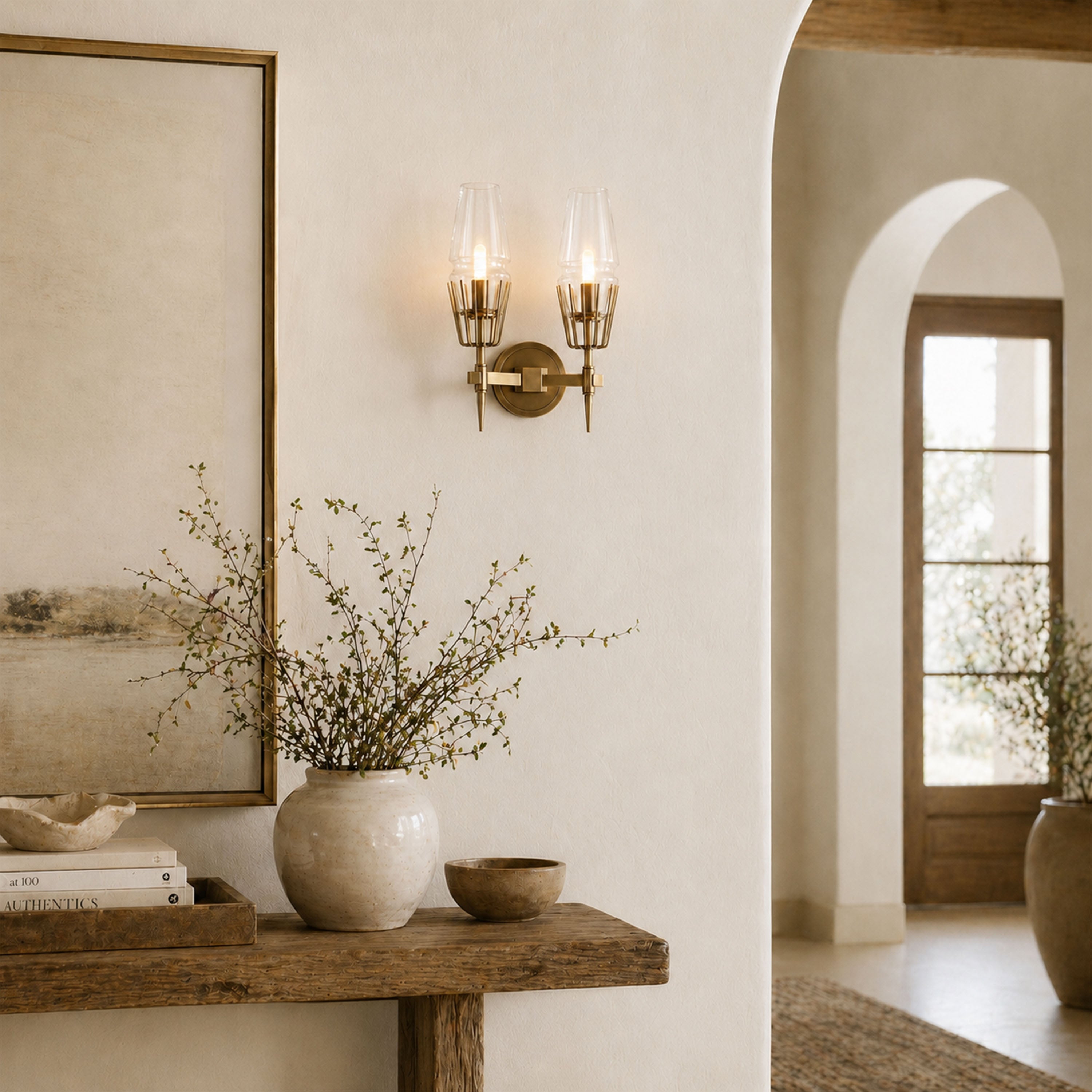Astoria Glass 2 Light Wall Sconce