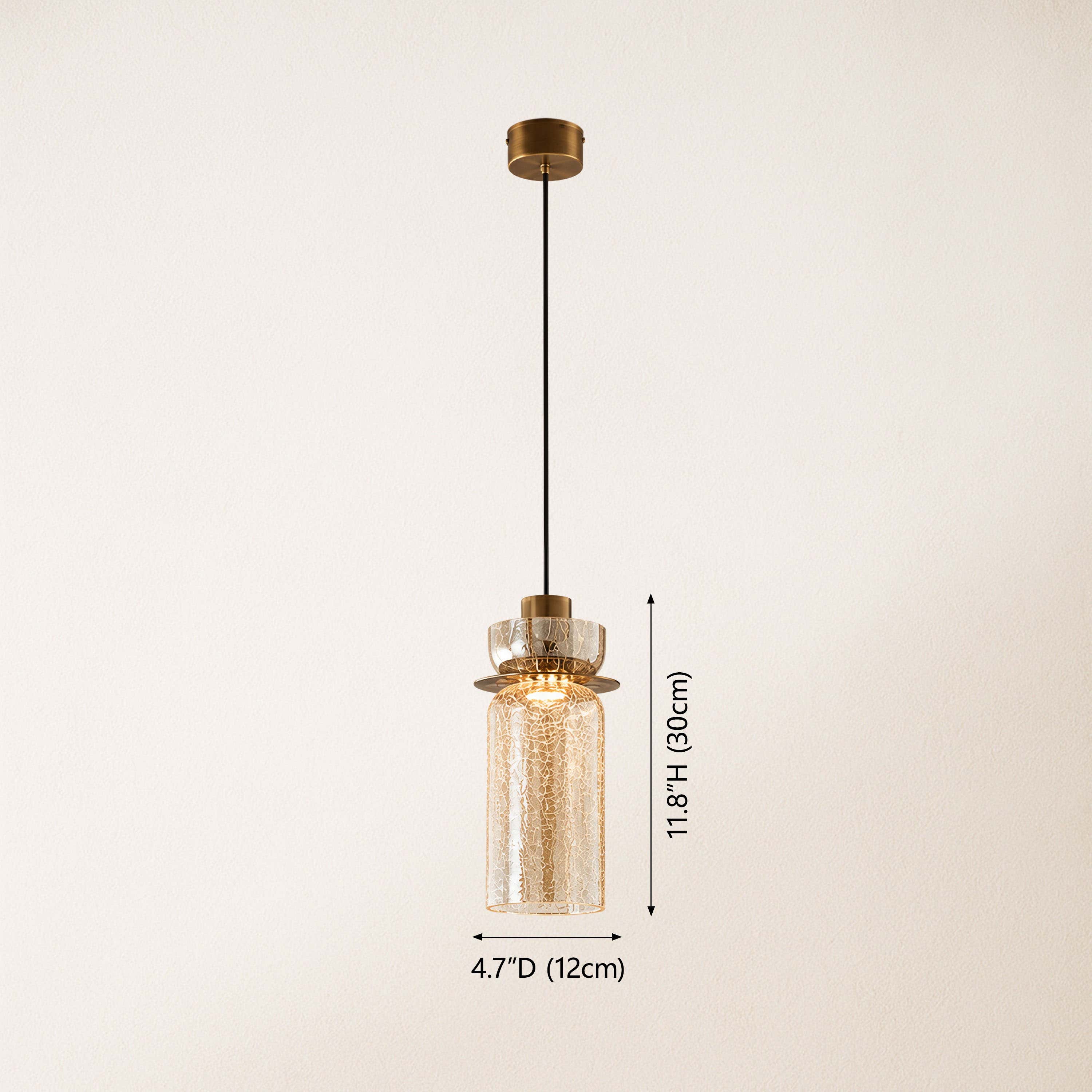 Zendria Crackle Glass Pendant Light