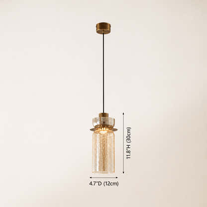 Zendria Crackle Glass Pendant Light