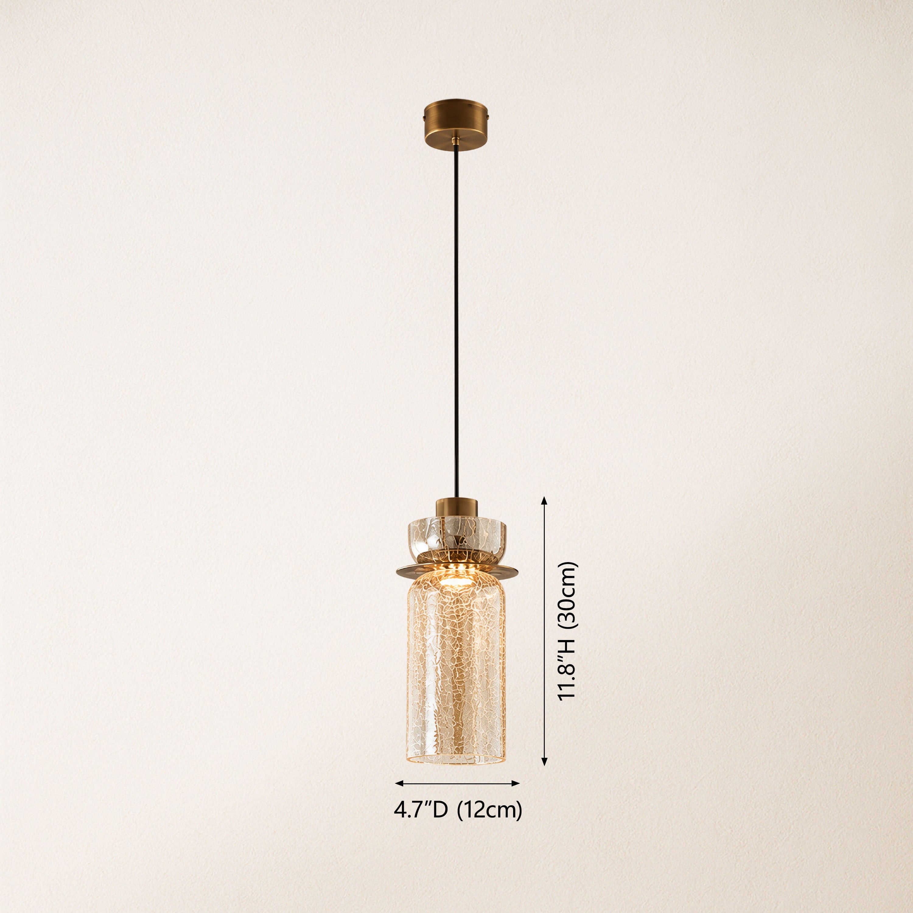 Zendria Crackle Glass Pendant Light