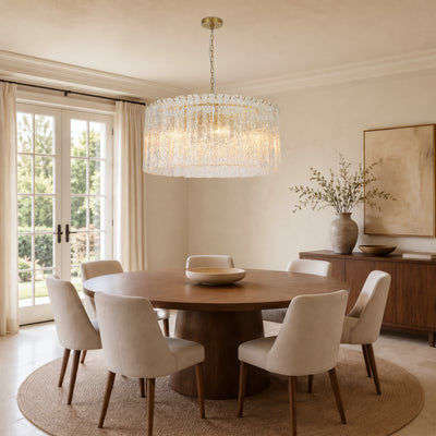 Aurellise Textured Glass Round Chandelier 36"D