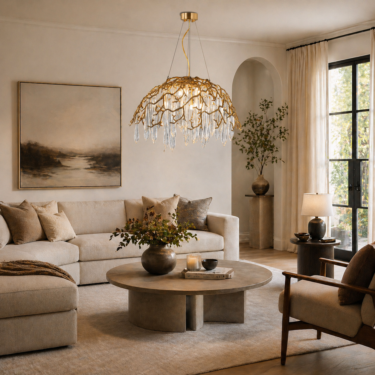 Aurevia Dome Glass Chandelier