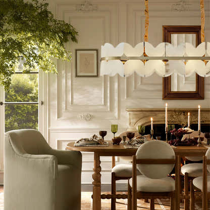 Cloudscape Alabaster Single-Tier Brass Chandelier 100cm W