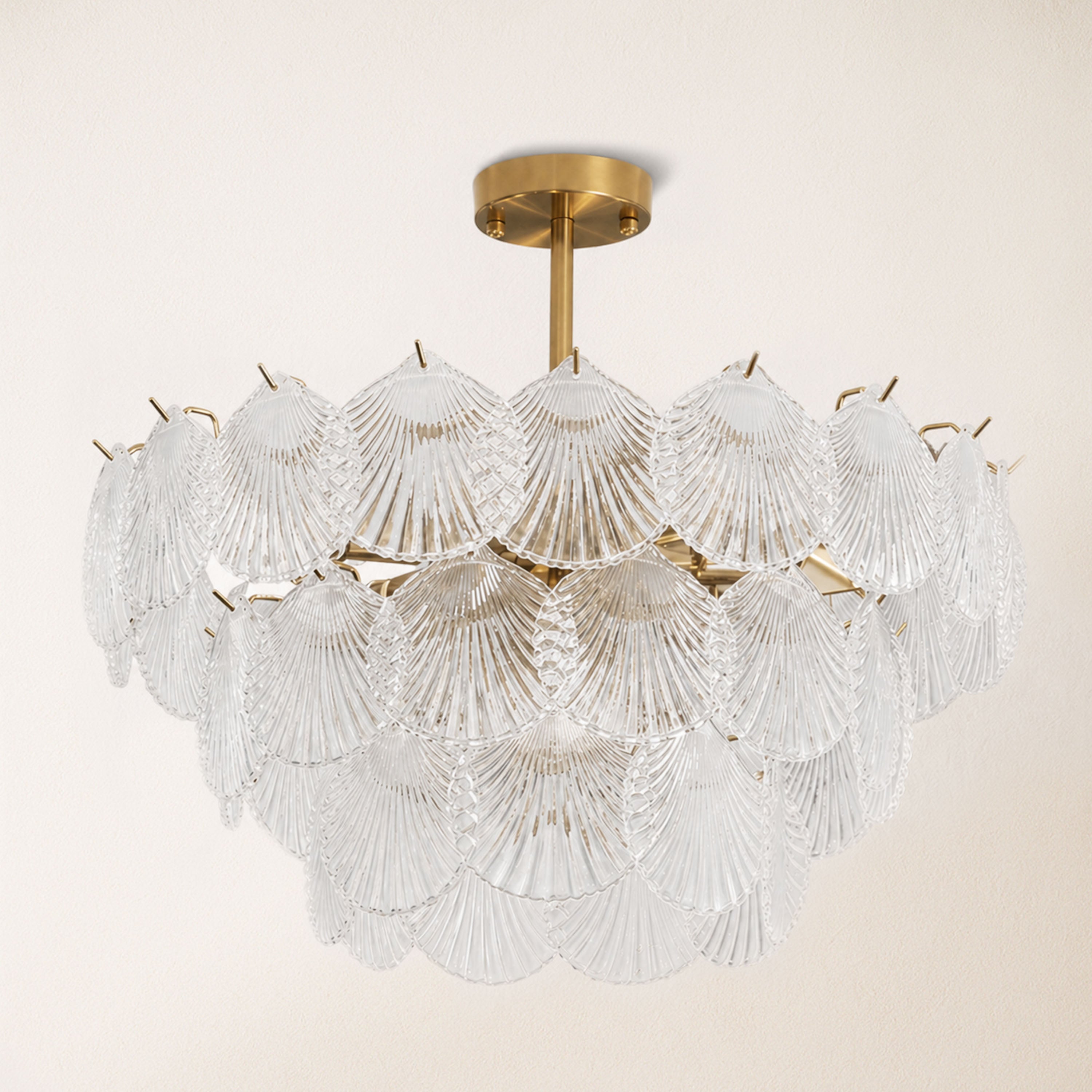 Marivelle Luxury Shell Glass Chandelier