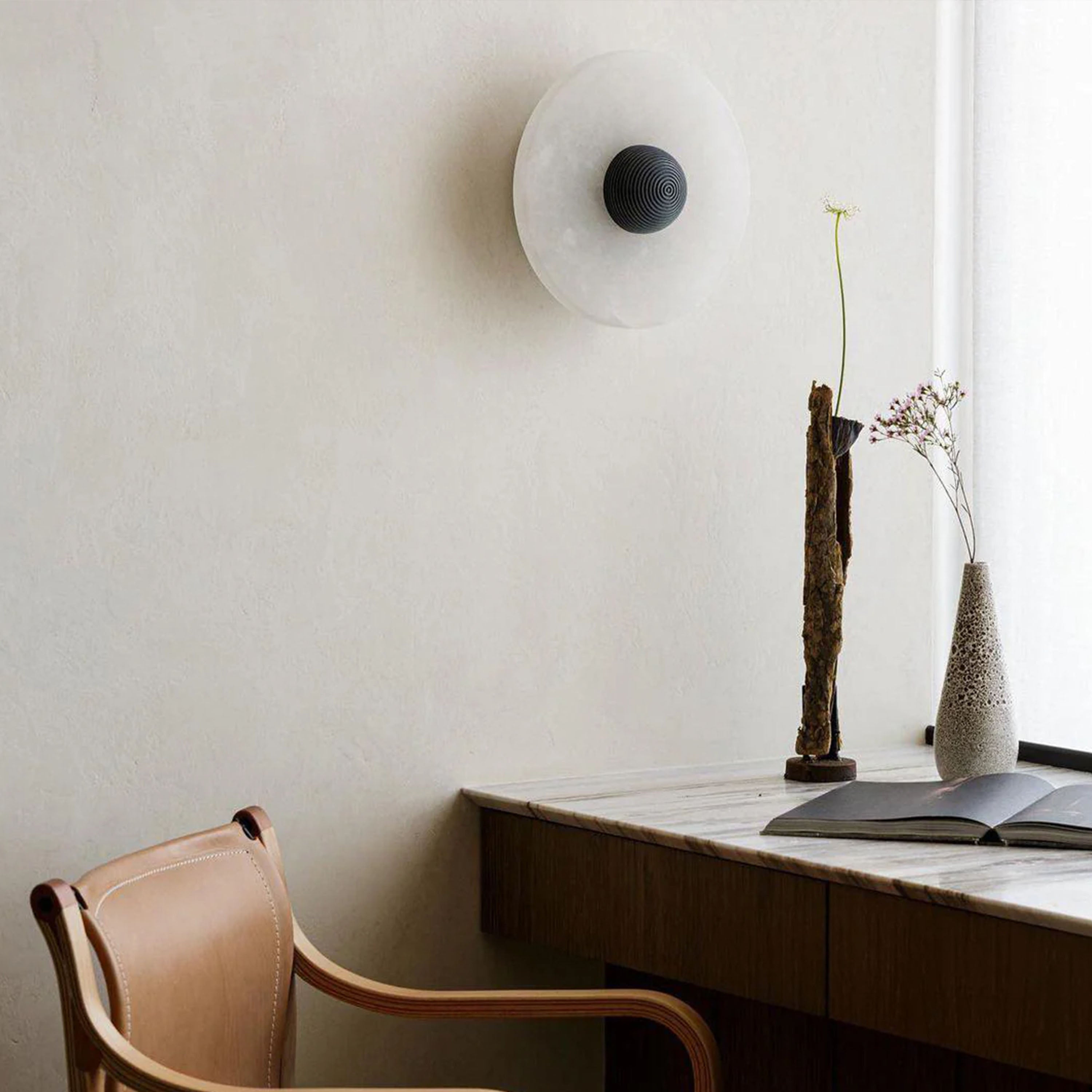 Miles Alabaster Wall Lamp 30cm D