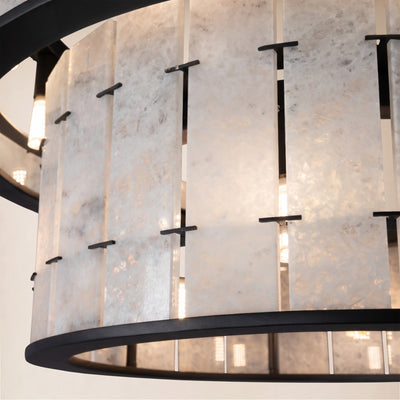Pietra Blude Marble Two-Tier Round Chandelier 25.5"D