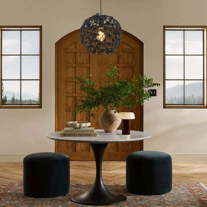 Elara Black Spherical Cage Chandelier 35.56cm