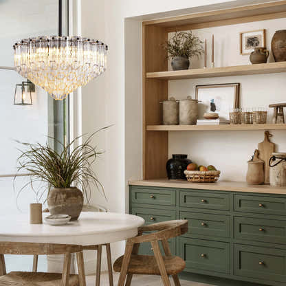 Ethereal Crystal Radiance Clear Amber Round Chandelier 36cm