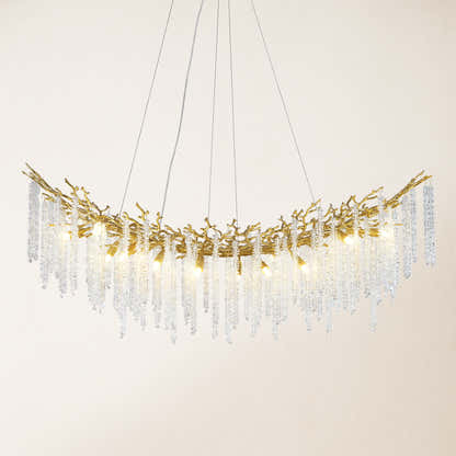 Snow Tree Branches Linear Chandelier 55''L