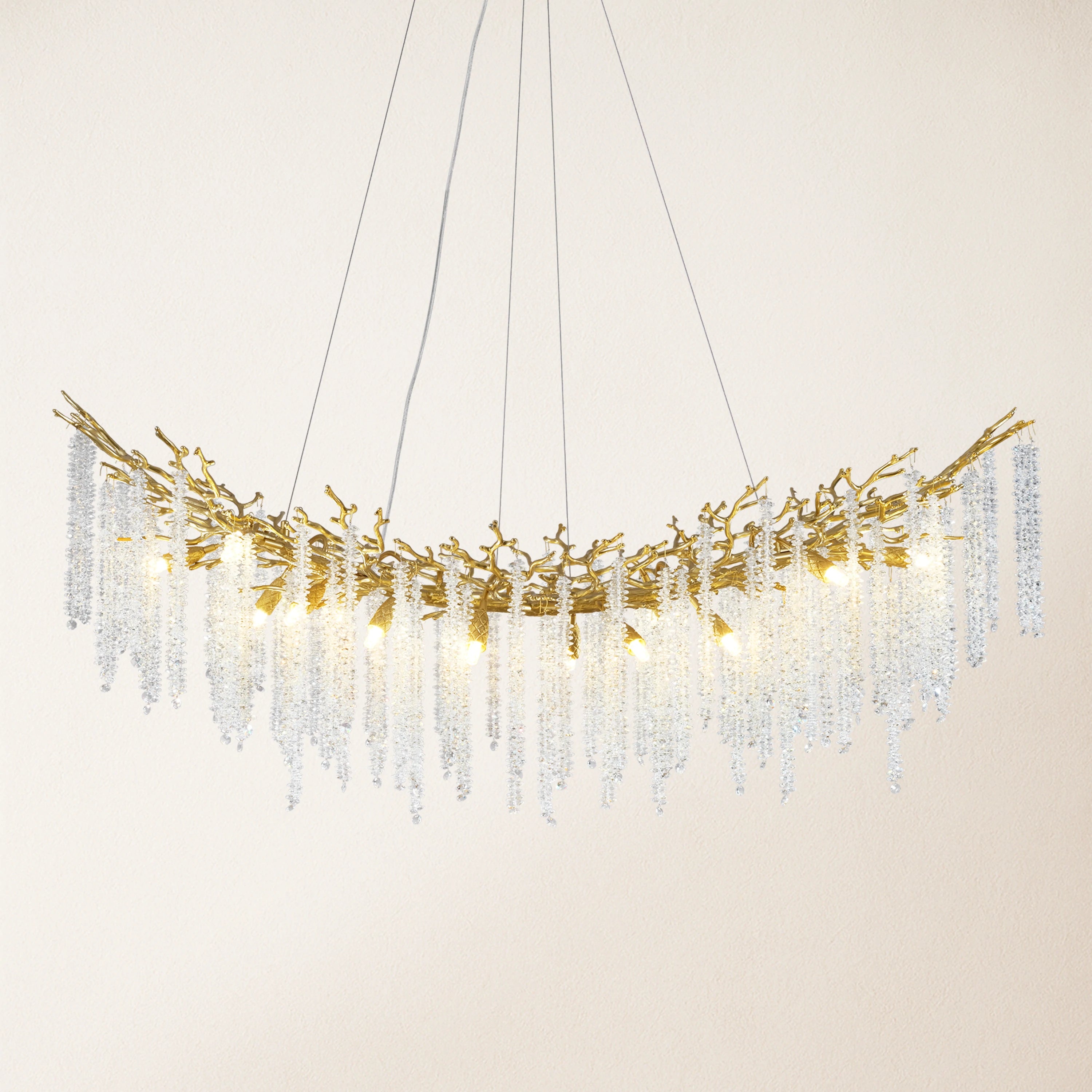 Snow Tree Branches Linear Chandelier 140cm L