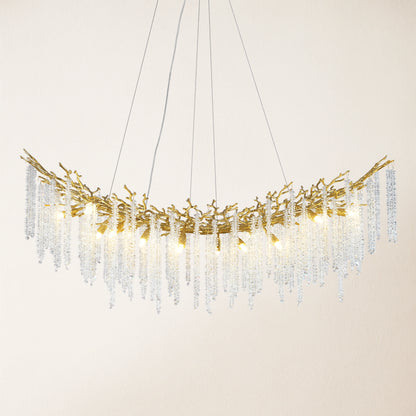 Snow Tree Branches Linear Chandelier 140cm L