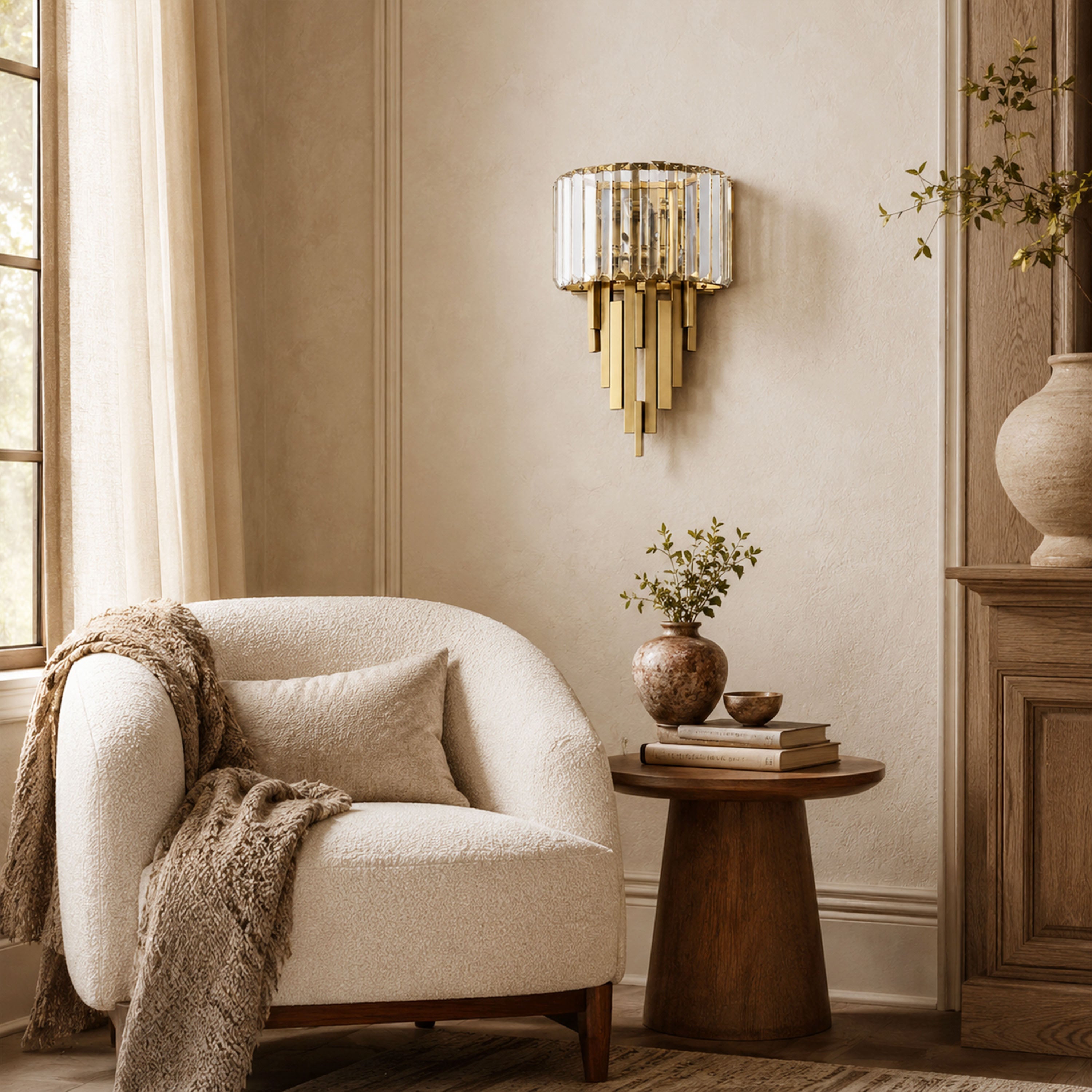 Solvoria Crystal Stepped Column Wall Sconce