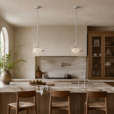 Rivelia Glass Wavy Pendant Light
