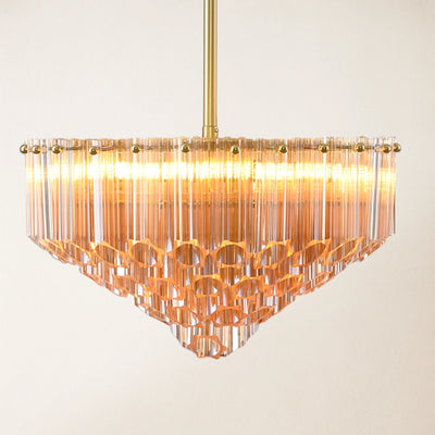 Ethereal Crystal Radiance Clear Amber Round Chandelier 36cm