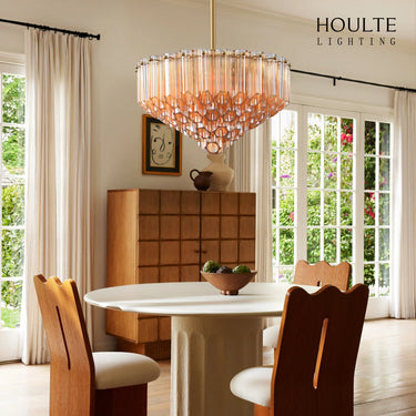 Ethereal Crystal Radiance Clear Amber Round Chandelier 36cm