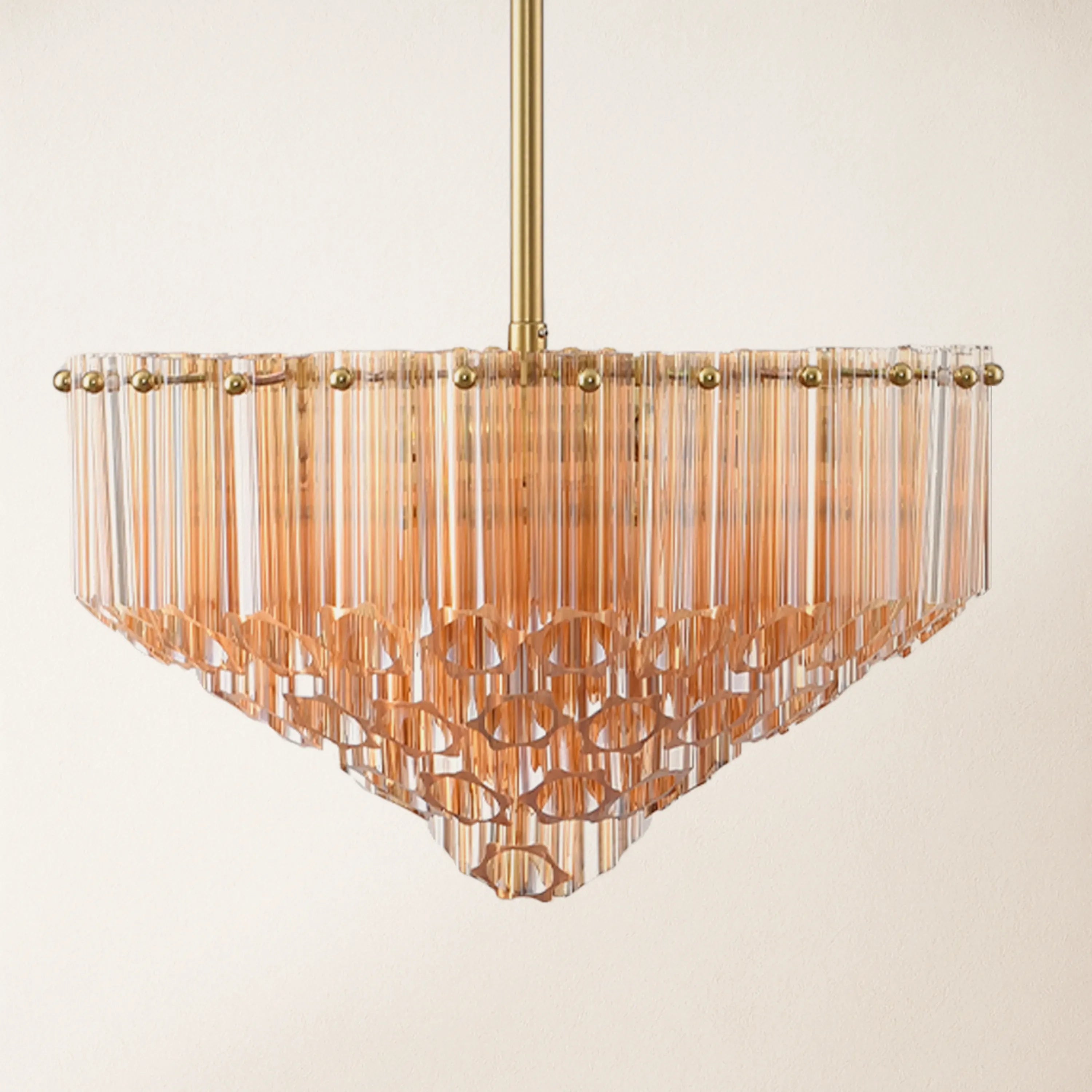 Ethereal Crystal Radiance Clear Amber Round Chandelier 36cm