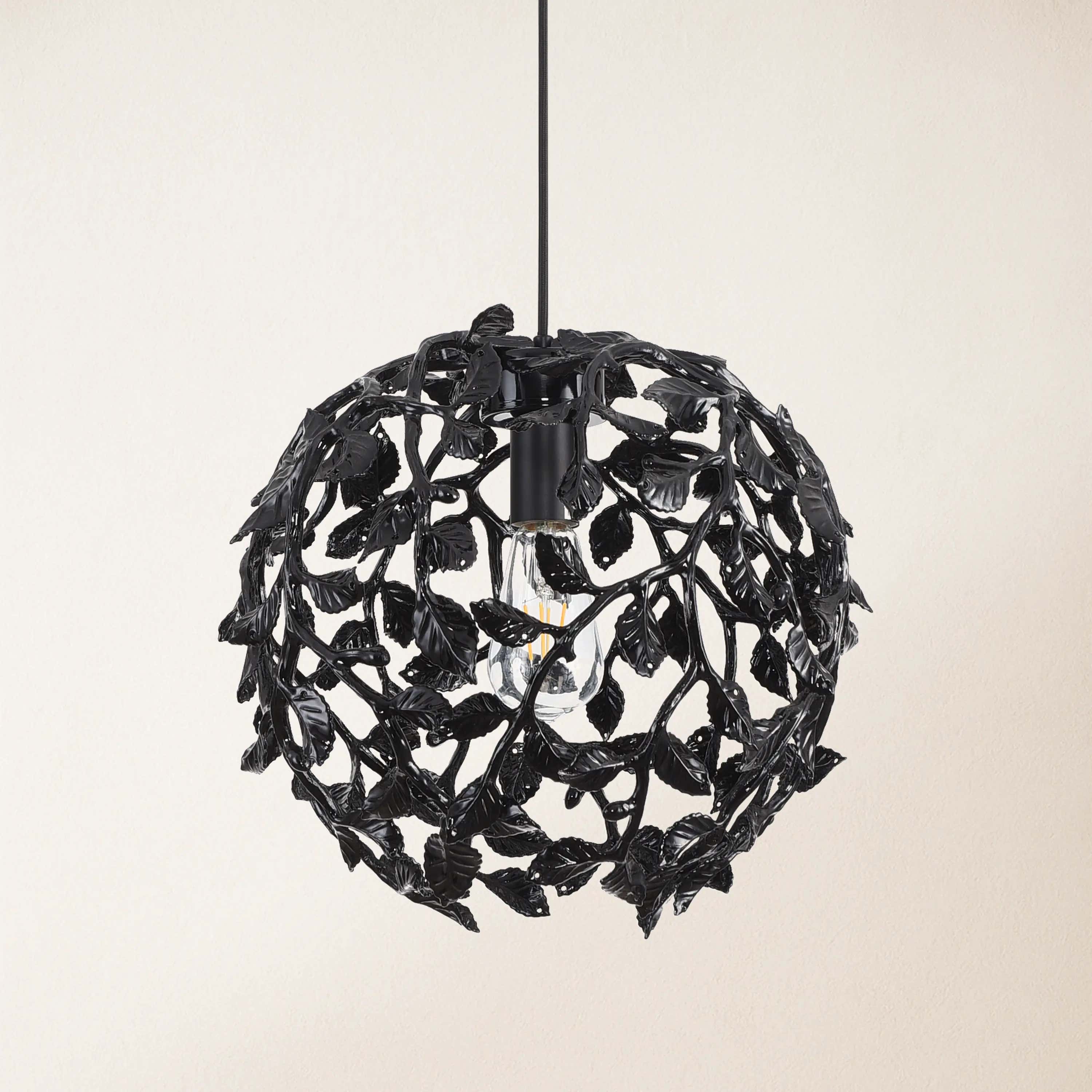 Elara Black Spherical Cage Chandelier 35.56cm