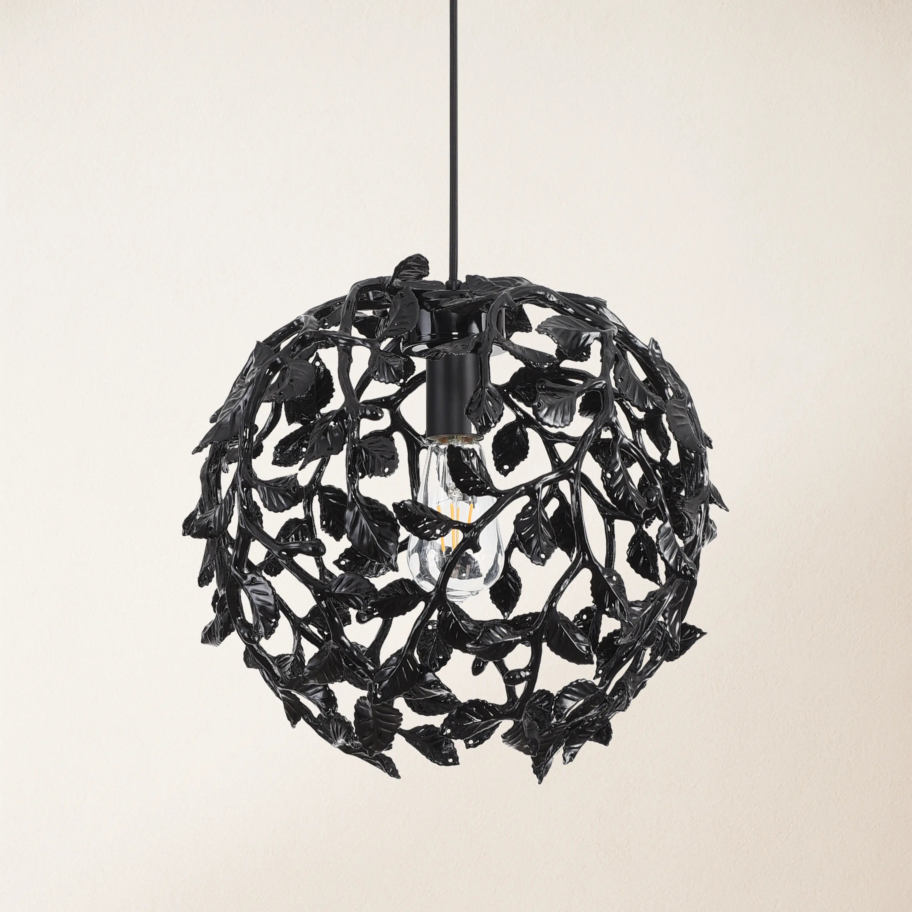 Elara Black Spherical Cage Chandelier 35.56cm