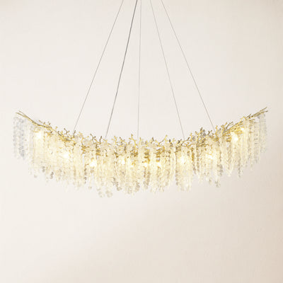 Shiro Noda Crystal Tree Branch Linear Chandelier 72"W