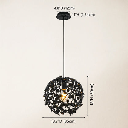 Elara Black Spherical Cage Chandelier 35.56cm