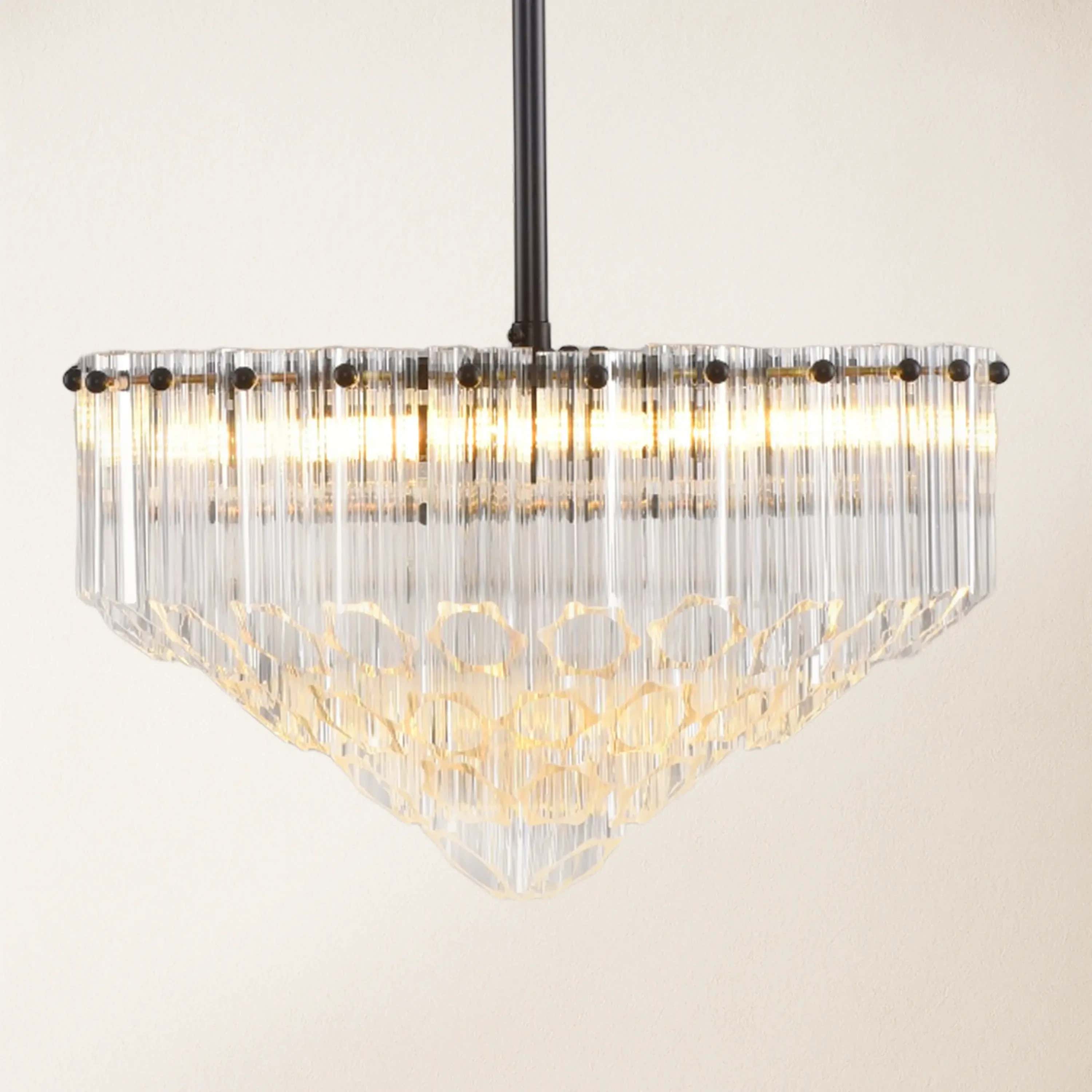 Ethereal Crystal Radiance Clear Amber Round Chandelier 36cm