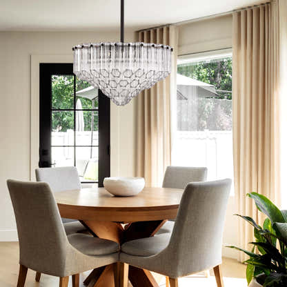 Ethereal Crystal Radiance Clear Amber Round Chandelier 36cm