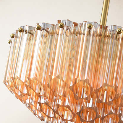 Ethereal Crystal Radiance Clear Amber Round Chandelier 36cm