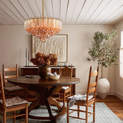Ethereal Crystal Radiance Clear Amber Round Chandelier 36cm
