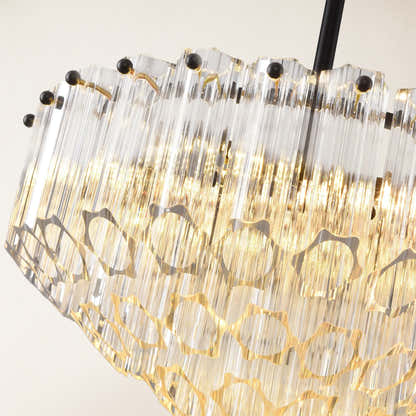 Ethereal Crystal Radiance Clear Amber Round Chandelier 36cm