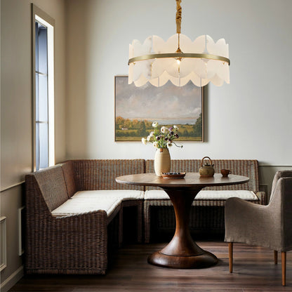 Cloudscape Alabaster Brass 1-Layer Chandelier  30cm D