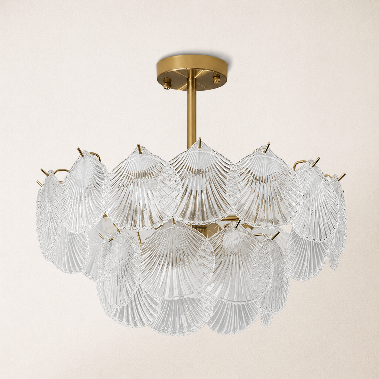 Marivelle Luxury Shell Glass Chandelier