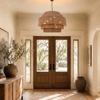 Cavana Rattan Round Chandelier 32"D