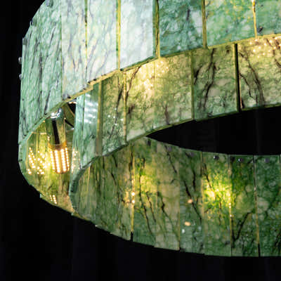 Pietra Verde Stone Tiered Round Chandelier 31.4"D