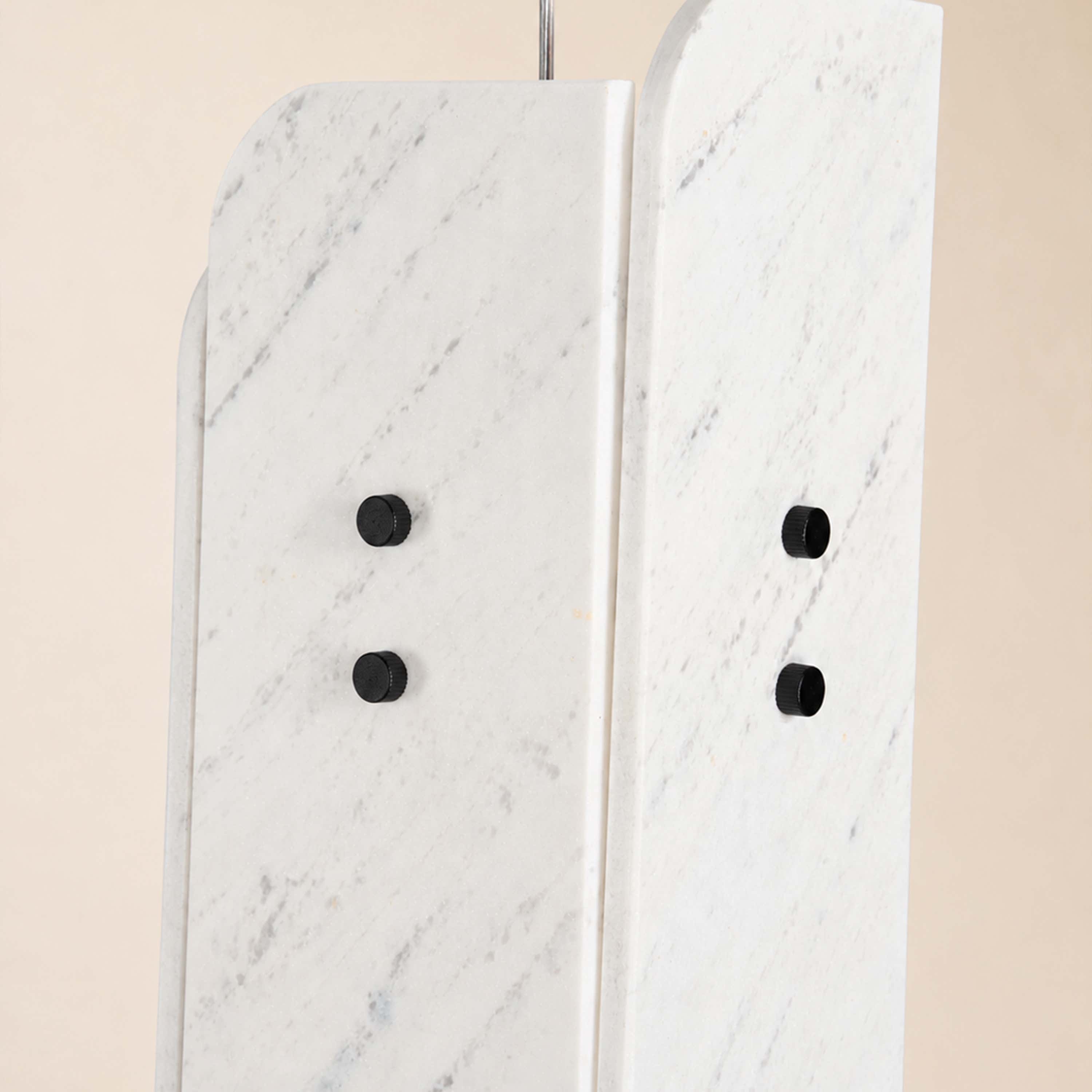Pietra White Marble Oval Pendant Light 6"D