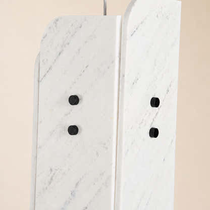 Pietra White Marble Oval Pendant Light 6"D
