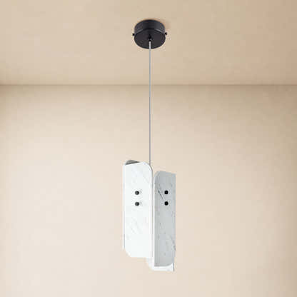 Pietra White Marble Oval Pendant Light 6"D
