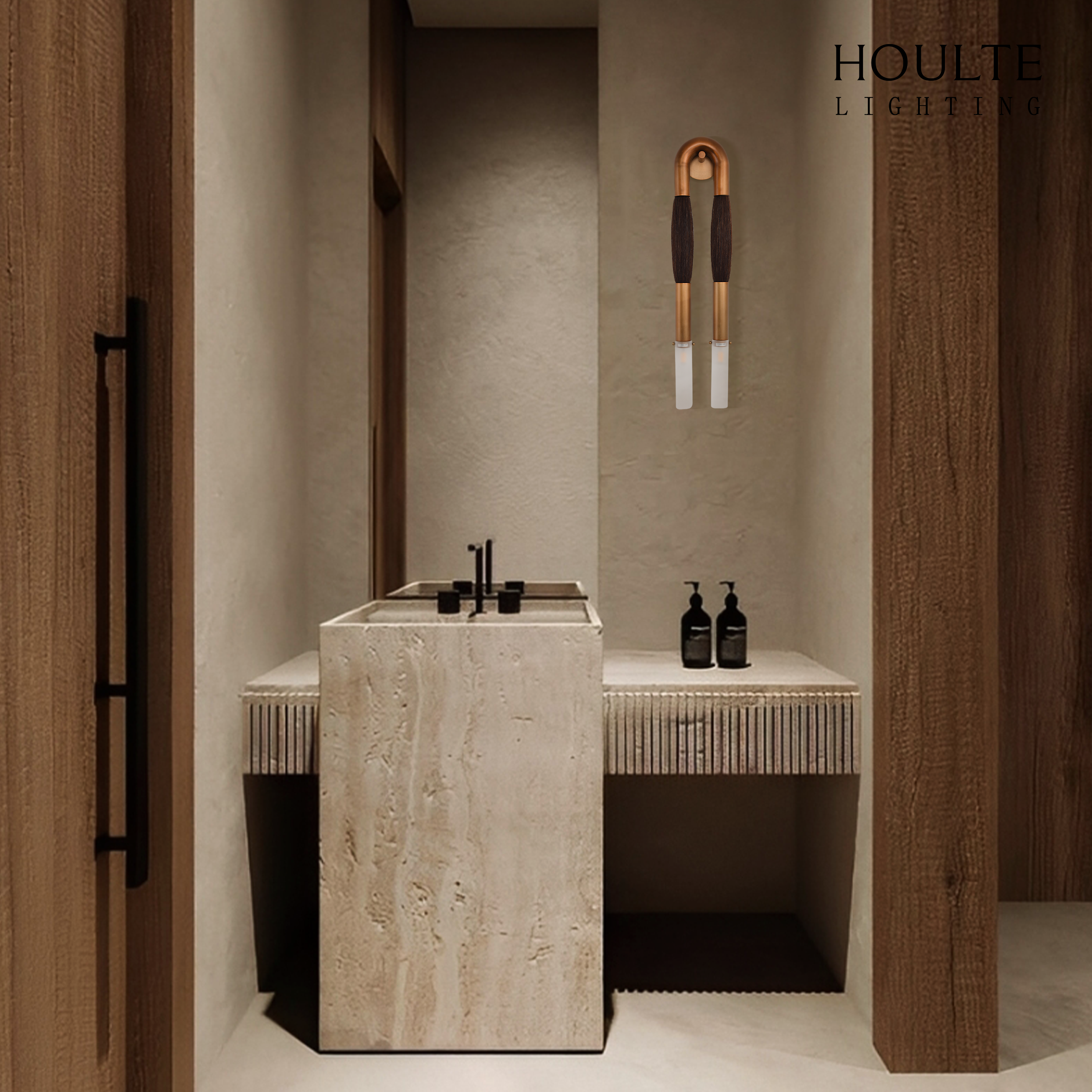 Horsehair Solid Brass Wall Sconce 76cm H
