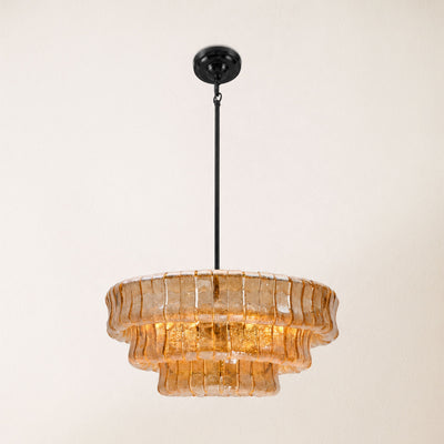 Ondalia Art Glass Round Chandelier