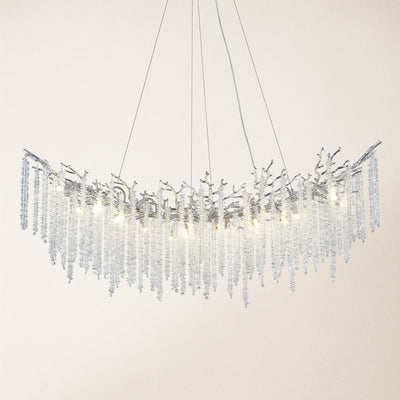 Snow Tree Branches Linear Chandelier 55''L
