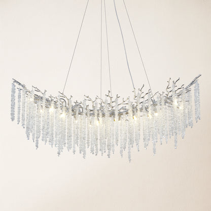 Snow Tree Branches Linear Chandelier 140cm L