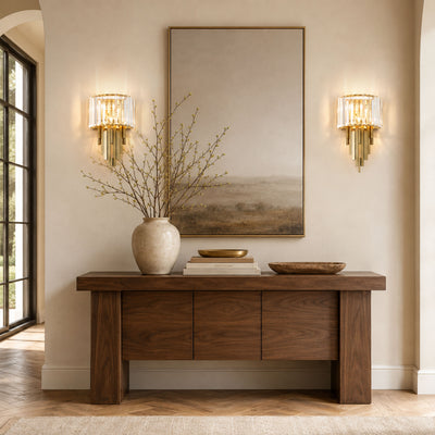 Solvoria Crystal Stepped Column Wall Sconce