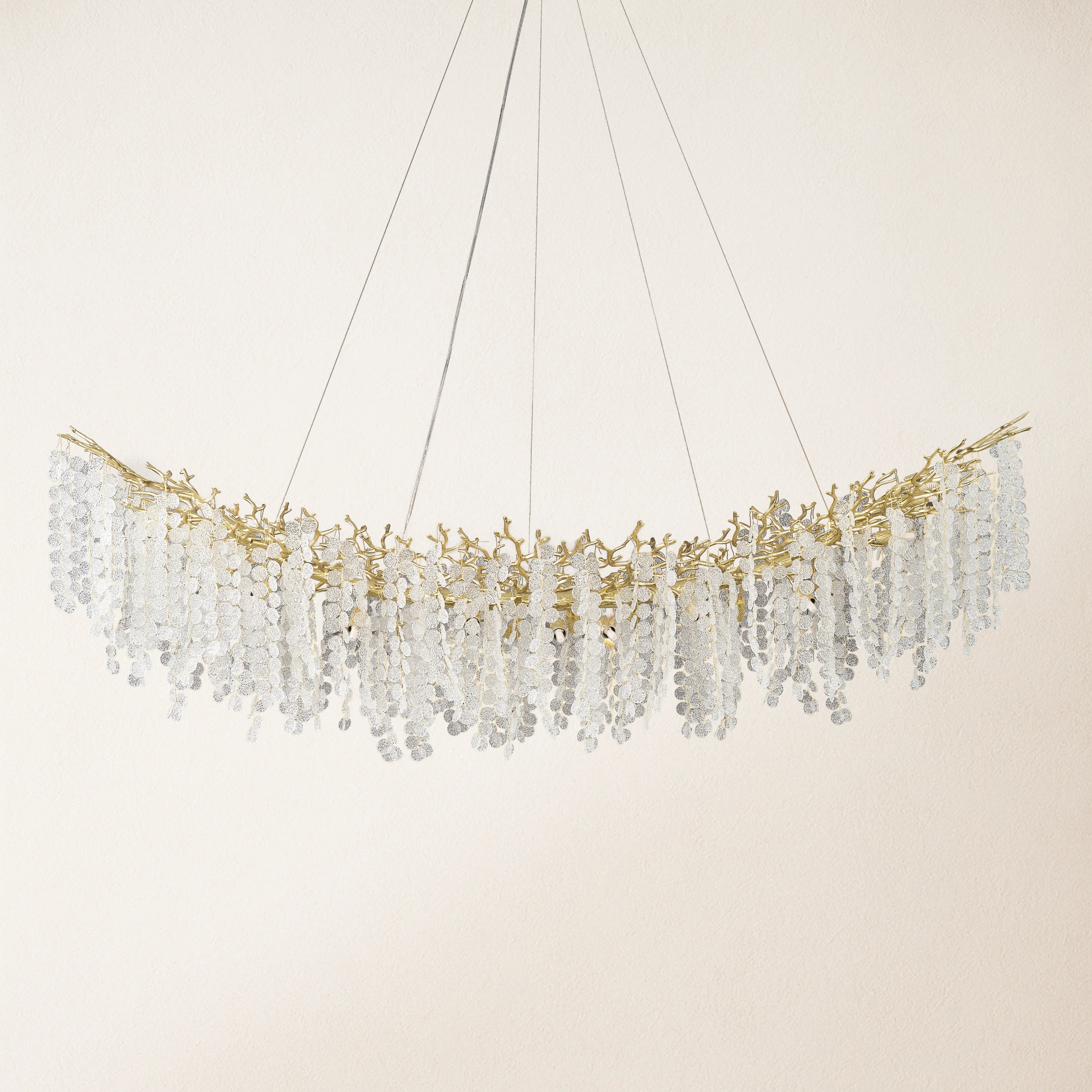 Shiro Noda Crystal Tree Branch Linear Chandelier 182.9cm