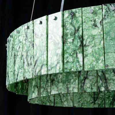 Pietra Verde Stone Tiered Round Chandelier 31.4"D