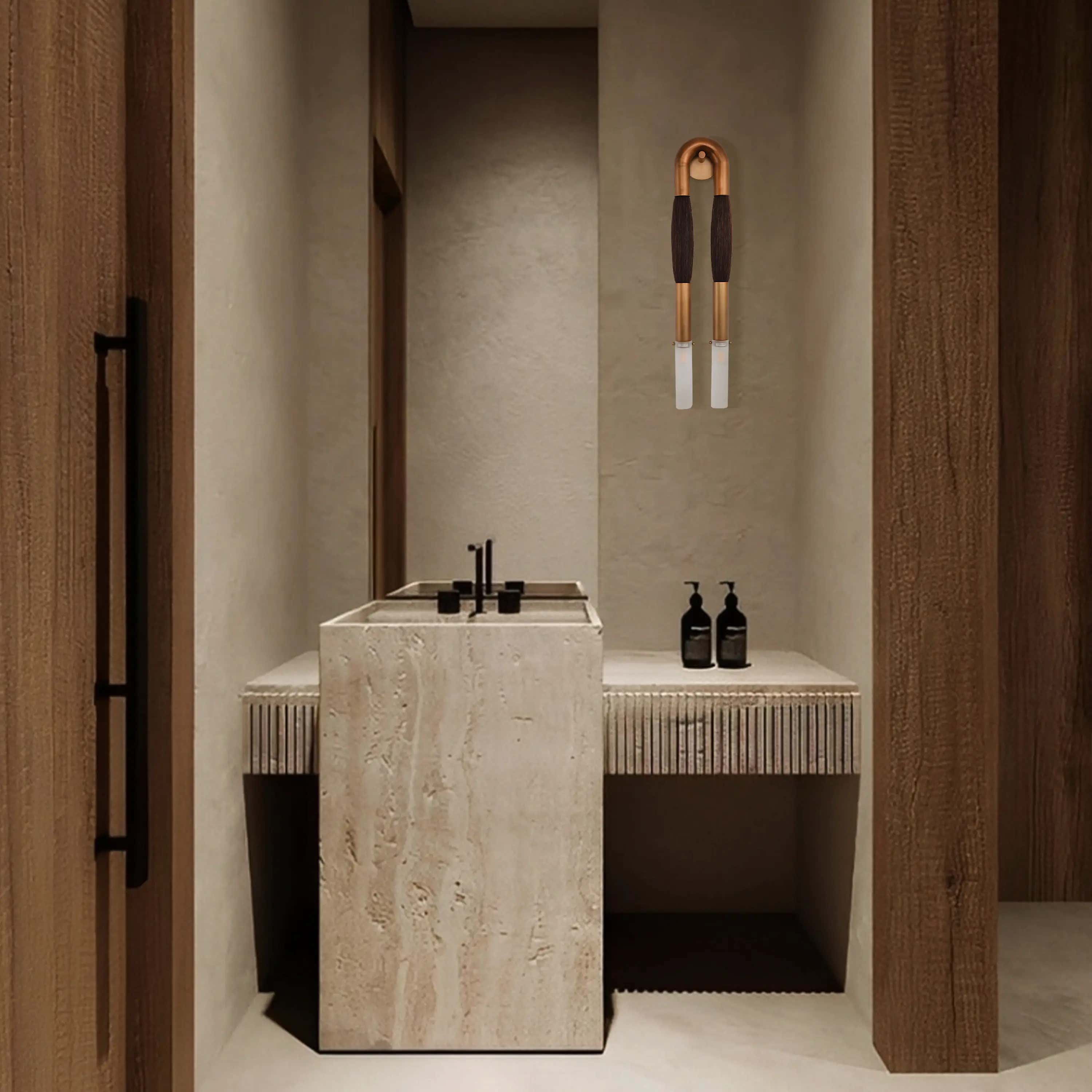 Horsehair Solid Brass Wall Sconce 30''H