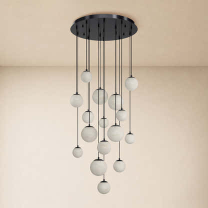 Elviora Resin Alabaster Globe Round Chandelier