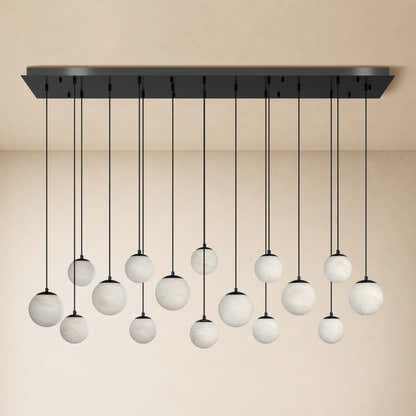 Elviora Resin Alabaster Globe Rectangular Chandelier