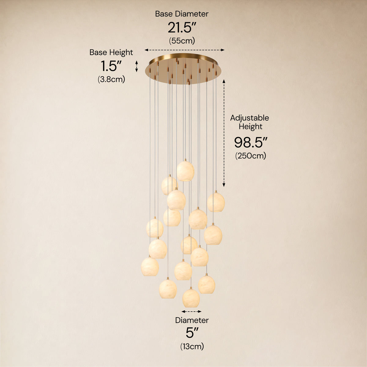 Quorvyn Resin Globe Round Chandelier