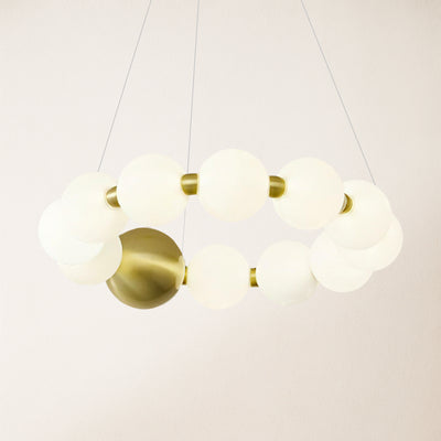 Velora Pearl Bead Round Chandelier 42cm D