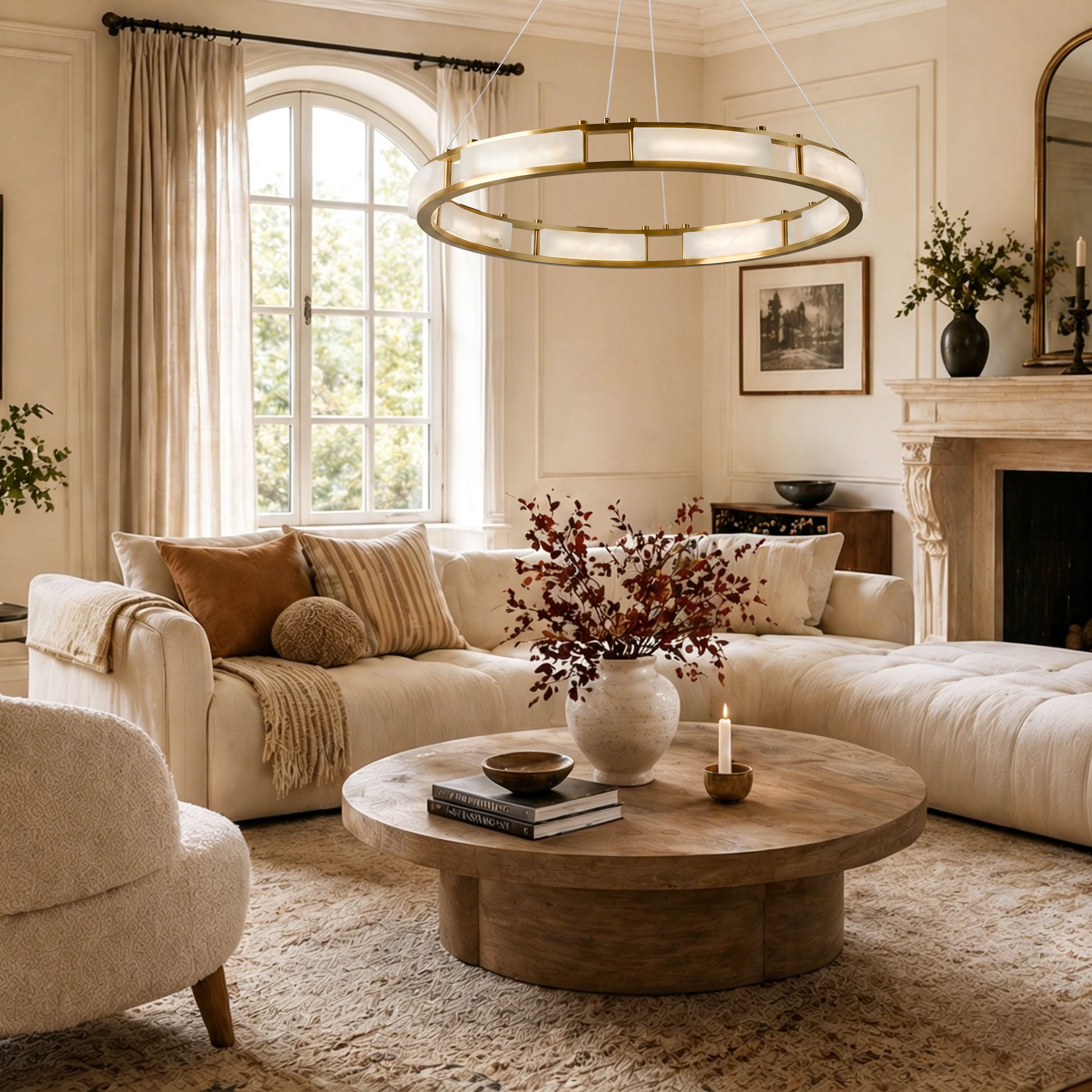 Serenique Qatar Alabaster Round Chandelier